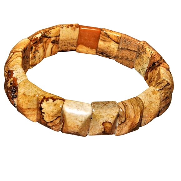Natural Earth Harmony Picture Jasper Bracelet - Picture 1 of 12